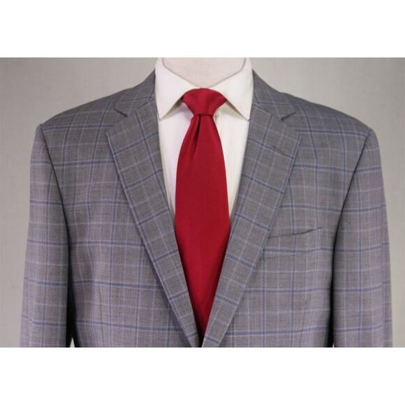 Brooks Brothers Regent BrooksCool Gray/Blue Windowpane 2-Btn Wool Suit 41R - Picture 3 of 12